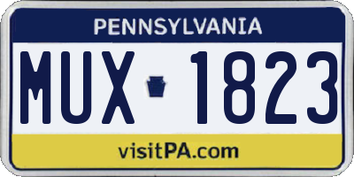 PA license plate MUX1823