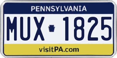 PA license plate MUX1825