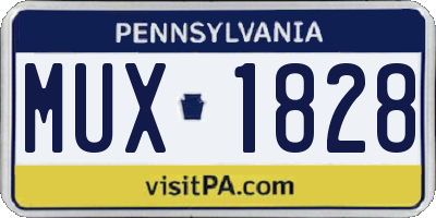 PA license plate MUX1828