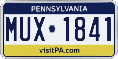 PA license plate MUX1841