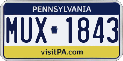 PA license plate MUX1843