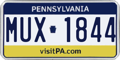 PA license plate MUX1844