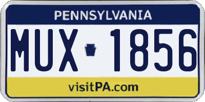 PA license plate MUX1856