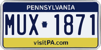 PA license plate MUX1871