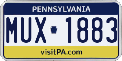 PA license plate MUX1883