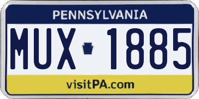 PA license plate MUX1885