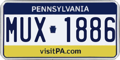 PA license plate MUX1886