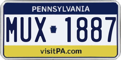 PA license plate MUX1887
