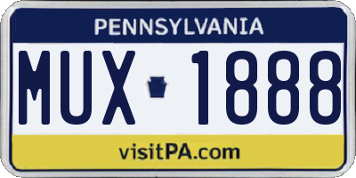 PA license plate MUX1888