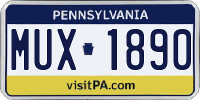 PA license plate MUX1890