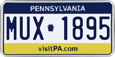 PA license plate MUX1895