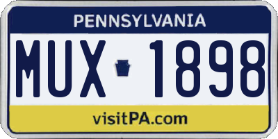 PA license plate MUX1898