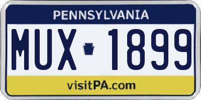 PA license plate MUX1899