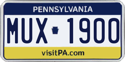 PA license plate MUX1900