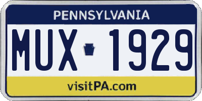 PA license plate MUX1929
