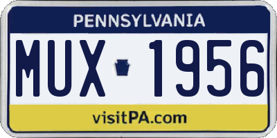 PA license plate MUX1956