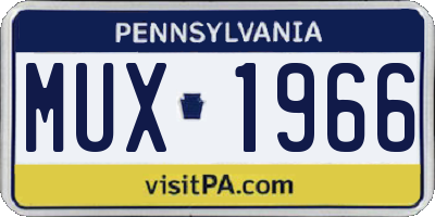 PA license plate MUX1966