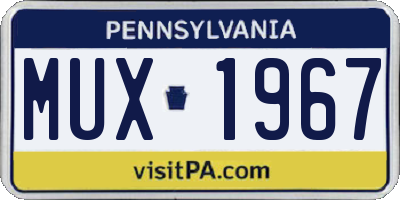 PA license plate MUX1967