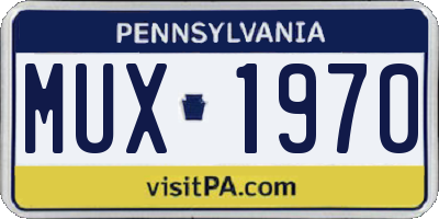 PA license plate MUX1970