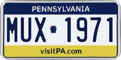 PA license plate MUX1971