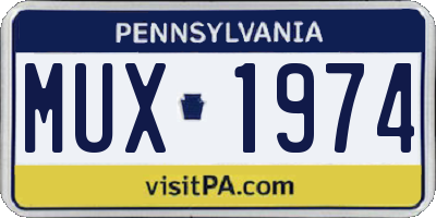 PA license plate MUX1974