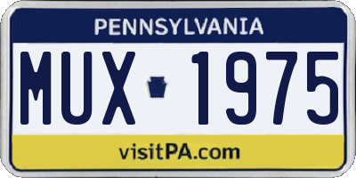 PA license plate MUX1975