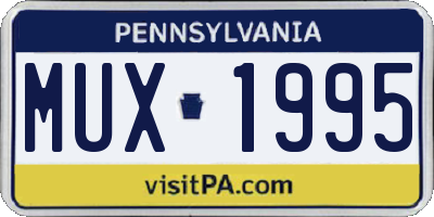 PA license plate MUX1995