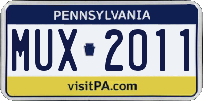 PA license plate MUX2011