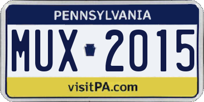 PA license plate MUX2015