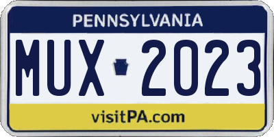 PA license plate MUX2023
