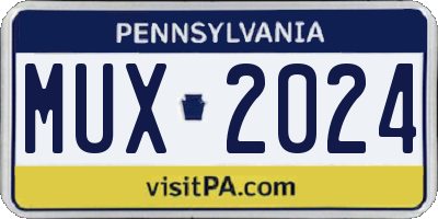 PA license plate MUX2024
