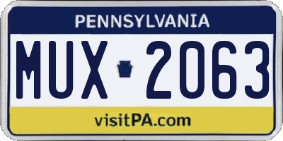 PA license plate MUX2063