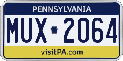 PA license plate MUX2064