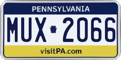 PA license plate MUX2066