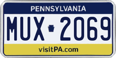 PA license plate MUX2069