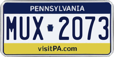 PA license plate MUX2073