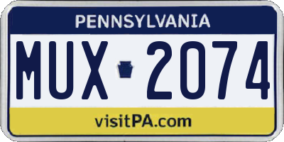 PA license plate MUX2074