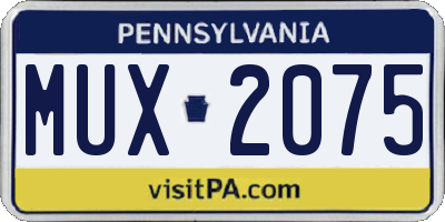 PA license plate MUX2075