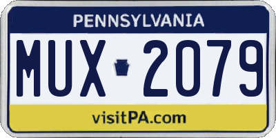 PA license plate MUX2079