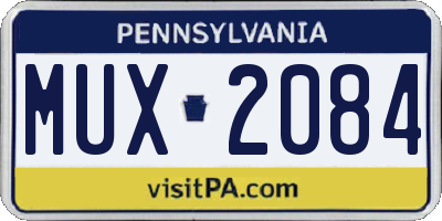 PA license plate MUX2084