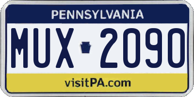 PA license plate MUX2090
