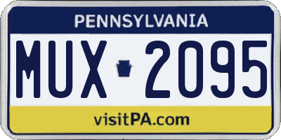 PA license plate MUX2095