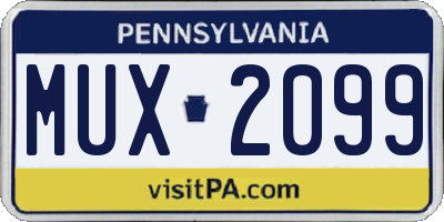 PA license plate MUX2099
