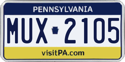 PA license plate MUX2105