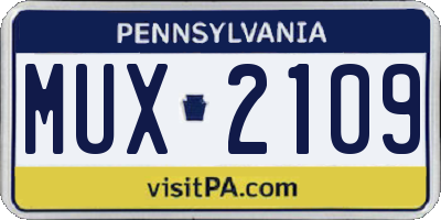PA license plate MUX2109