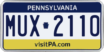 PA license plate MUX2110