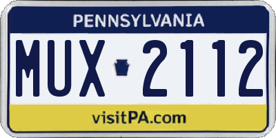 PA license plate MUX2112