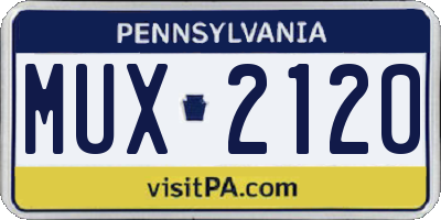 PA license plate MUX2120