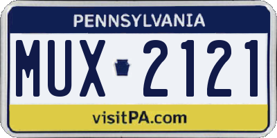 PA license plate MUX2121