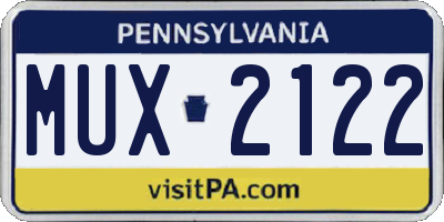 PA license plate MUX2122